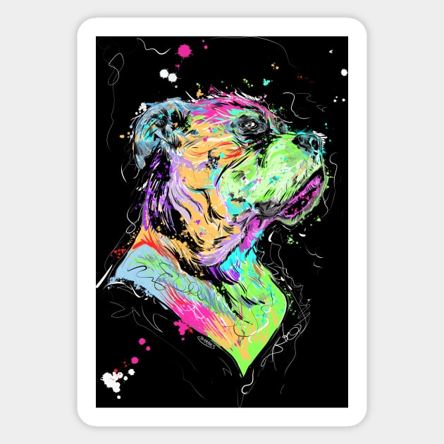 Neon Dog Sticker by BarnesComicArt